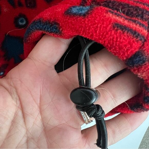 L.L. Bean Red and Black Patterned Fleece Pullover - Picture 8 of 12